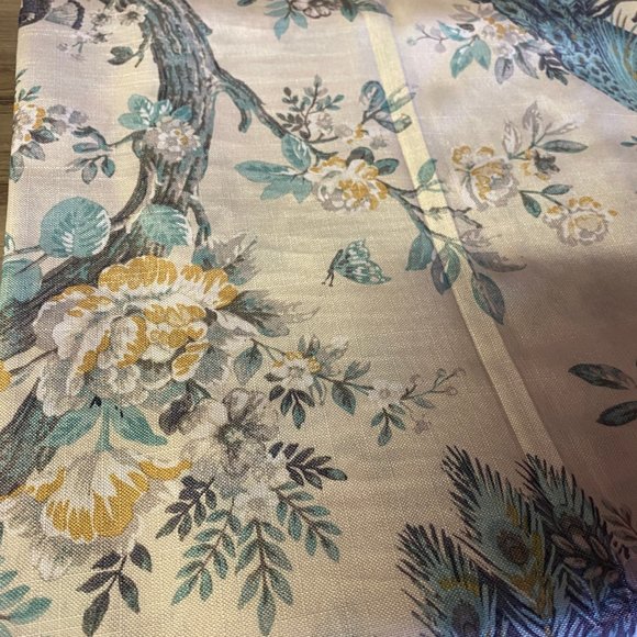 🆕 LAURA ASHLEY 38"x84” Belvedere Aqua Peacock Pole Top Curtain Window Panel - Picture 4 of 9